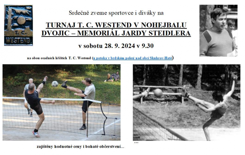 Pozvánka na osadní turnaj dvojic v nohejbalu 2024
