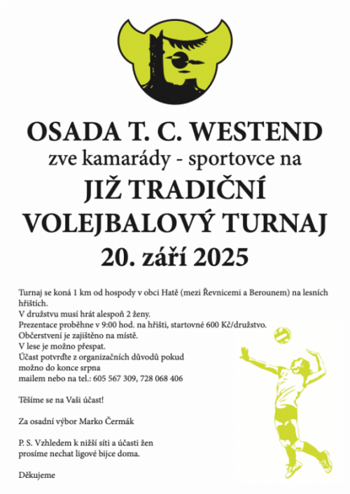 Pozvánka na volejbalový turnaj 2025