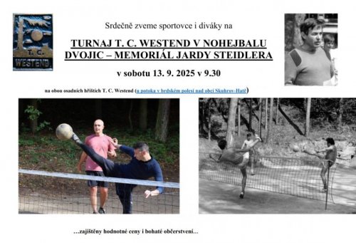 Pozvánka na osadní turnaj dvojic v nohejbalu 2025